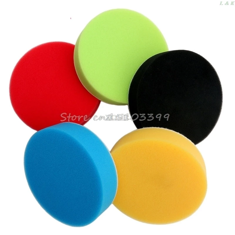 5Pcs 3 Inch Platte Spons Buffing Polijsten Pad Kit Auto Polijstmachine M12 Dropship