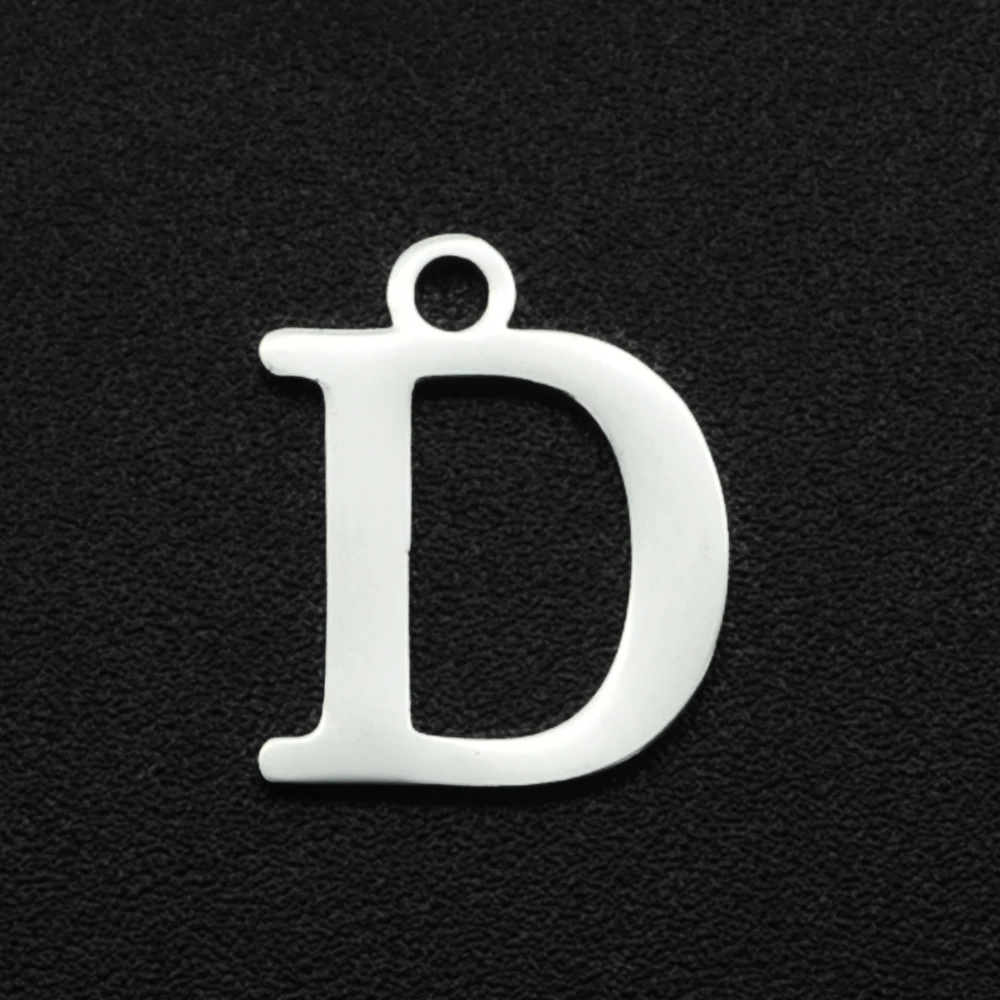 10Pcs /Lot 12*10mm 100% Stainless Steel A To Z Letter Charms For DIY Making Fashion Jewelry Accessories Wholesale