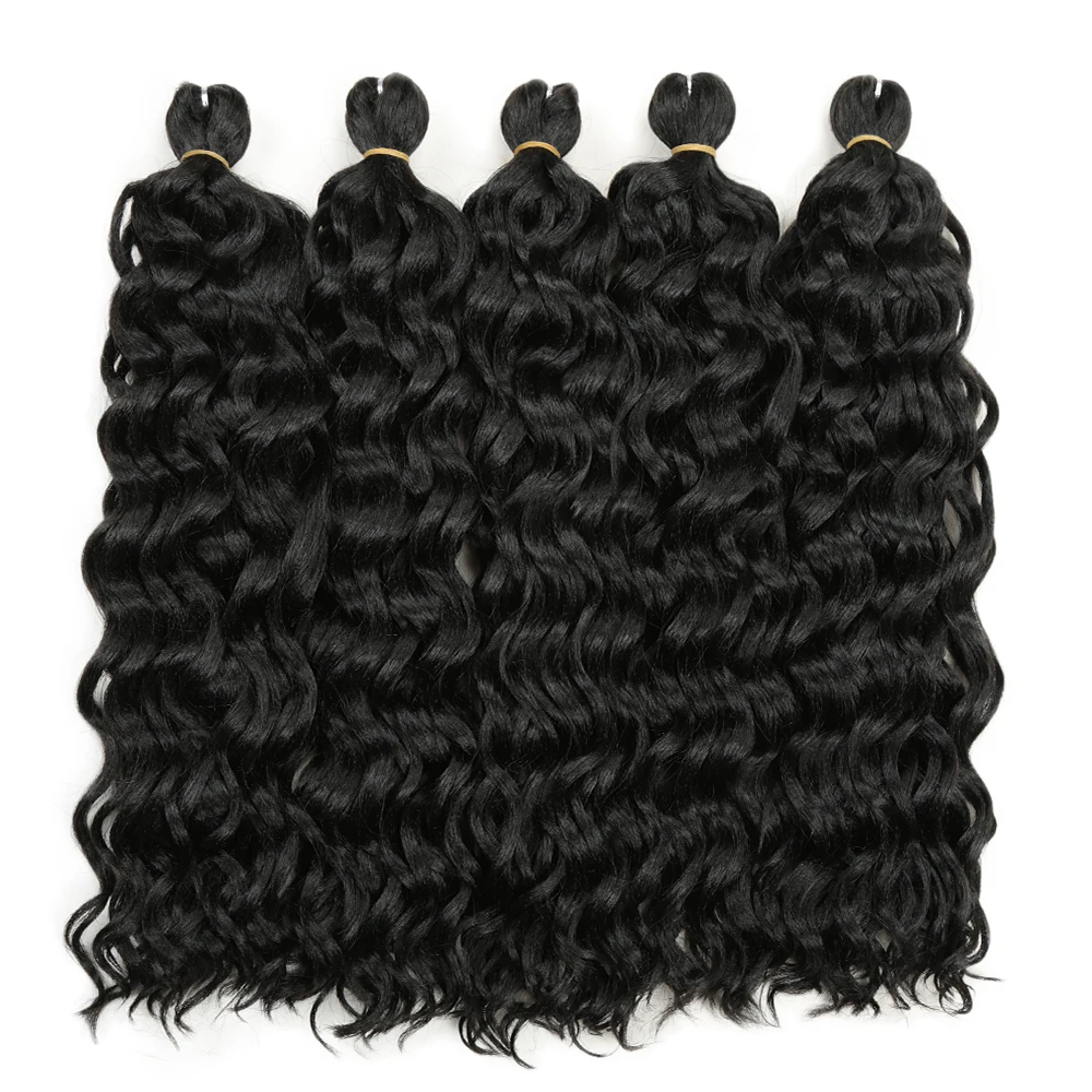 18-24 Inch Ocean Wave Crochet Braid Hair Hawaii Afro Curls Natural Synthetic Braiding Hair Extensions Pink 613 Hair Expo City