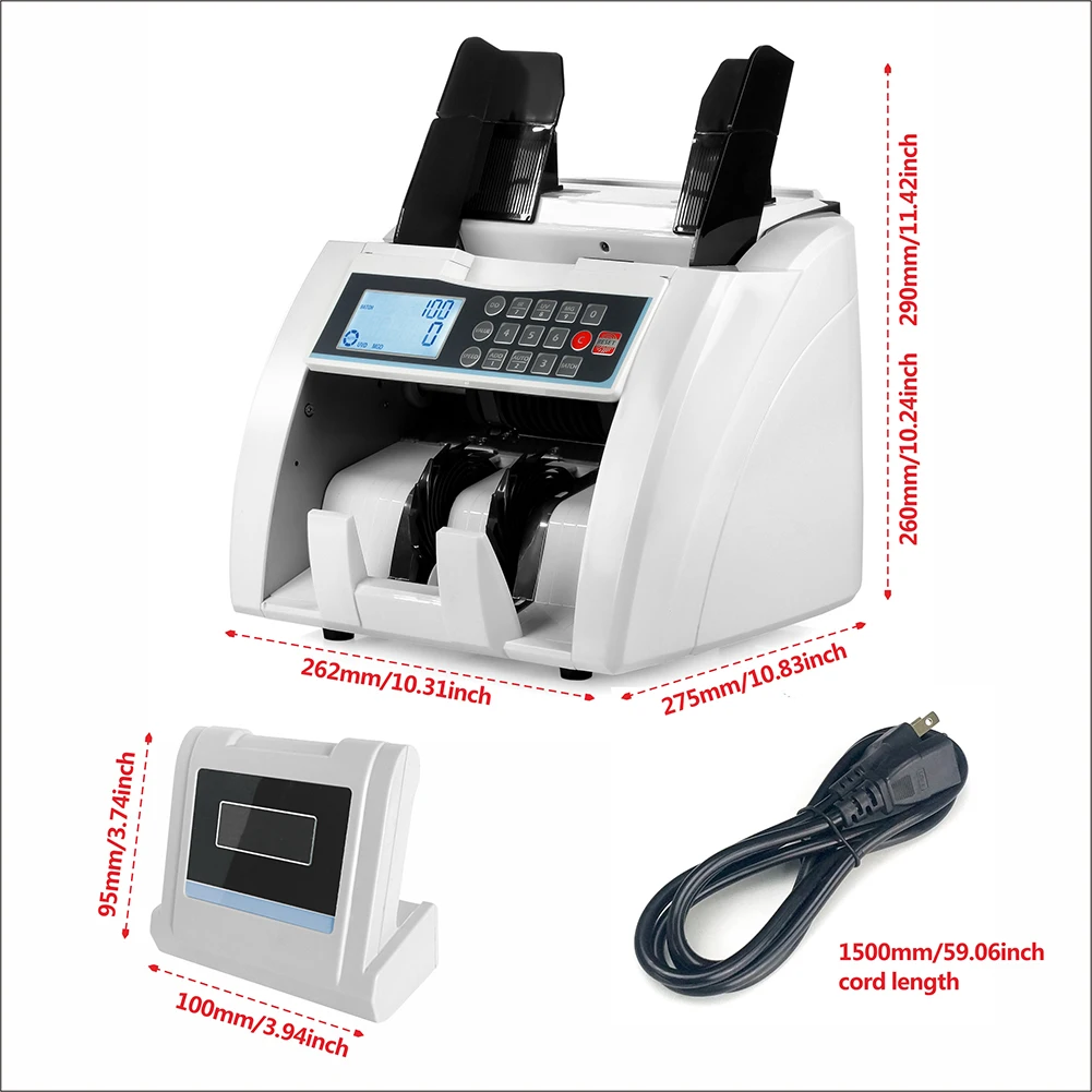 Nuovo Disegno di Caricamento Anteriore Bill Contatore UV/MG/IR/DD Rilevamento Denaro Macchina di Conteggio Semi-Valore conteggio Cash Contatore Display LCD