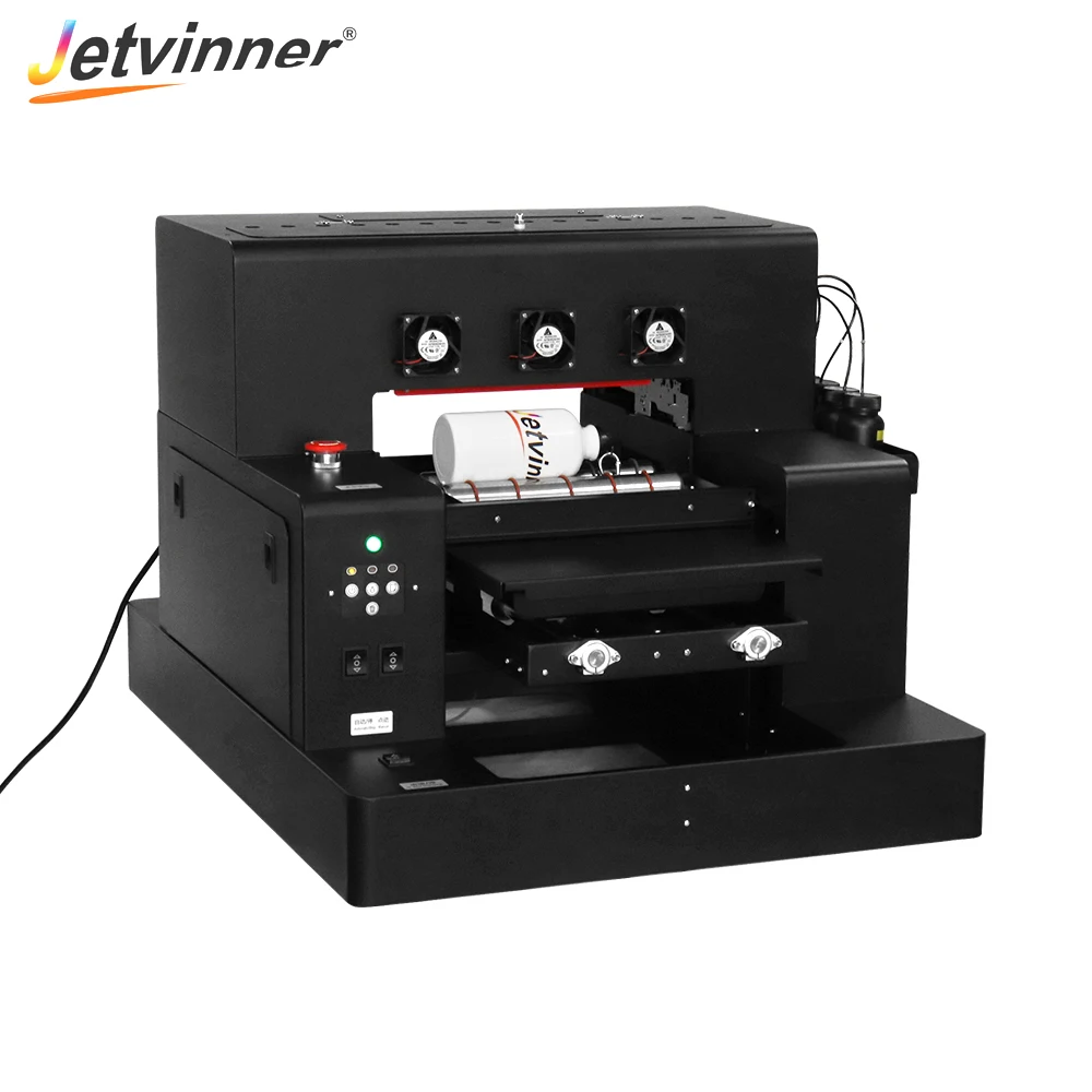 Jetvinner A3 Size UV Printer with Bottle Holder Inkjet Print Machine DIY Printers for Phone Case Bottle Acrylic Metal Wood Glass