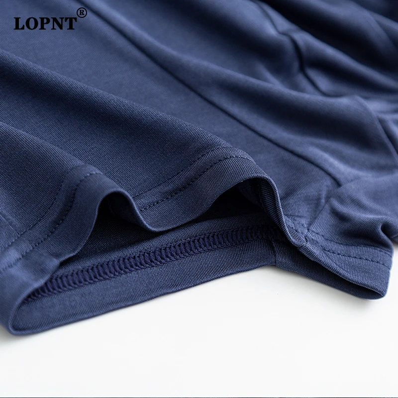 Natural de seda sem costura dos homens boxers roupa interior confortável suave permeabilidade ao ar shorts masculinos meados da cintura sólida lopnt