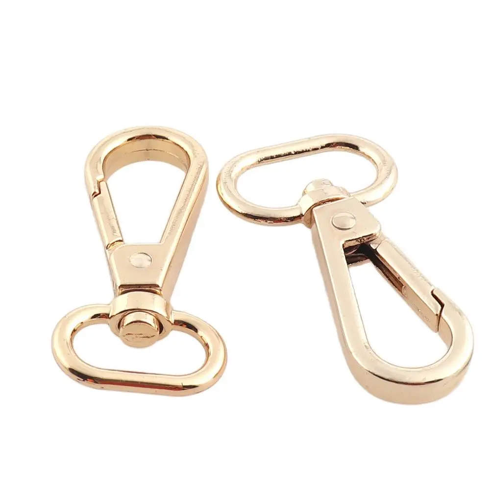 8PCS Light gold snap hook Metal Swivel buckle Alloy Ring Carabiner for Luggage Bags Bag Hanger Clasp DIY Sewing Tool Accessories