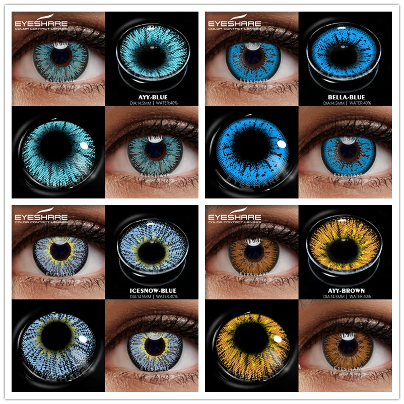 EYESHARE Color Contact Lenses For Eye One Pair Anime Cosplay Colored Lenses Blue Red Halloween Lenses Contact Lens Beauty Makeup