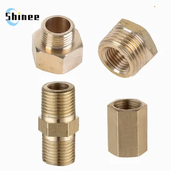 ท่อทองเหลือง Hex Nipple Quick Coupler Adapter 1/8 1/4 3/8 1/2 3/4 1 BSP ข้อต่ออะแดปเตอร์ลด Hexagon Bush bushing