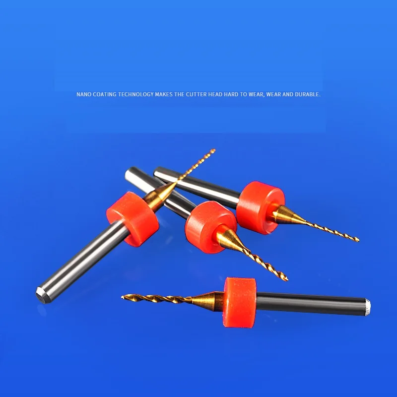 Mini punta da trapano ambra in acciaio al tungsteno importato più rivestimento ad anello di posizionamento PCB punta da trapano punzonatura a codolo fisso