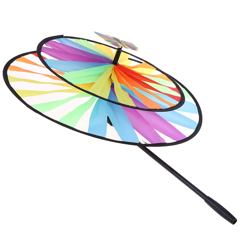 Double Layer Colorful Wheel Windmill Wind Spinner Kids Toys Garden Yard Decor Windmill for Garden Toys