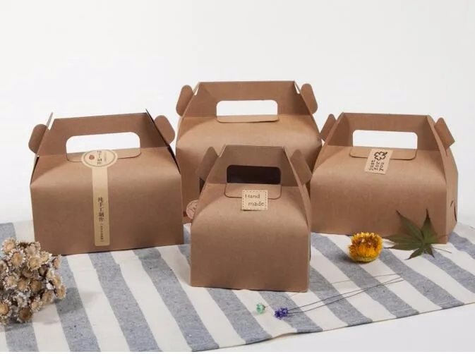 Low Price ! 30pcs/lot White/Brown kraft box paper, Kraft paper box packaging ,Cake boxes kraft