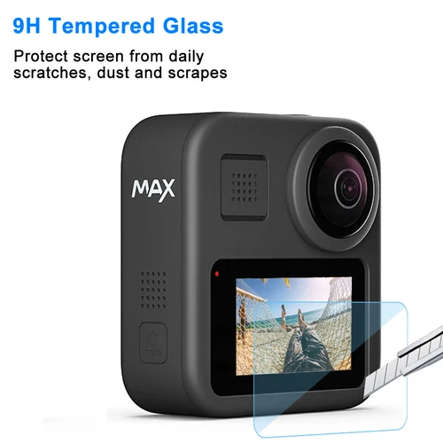 Imagen 2 del producto Funda para GoPro Max 360 Protector de pantalla tapa de lente bolsa protectora para Go Pro Max accesorios carcasa película de vidrio templado