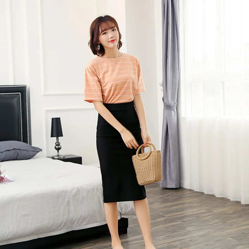 2026 New Women's Pencil Skirts Solid Pur High Waist Slim Fit Girl Summer Office Lady Elastic Female Sexy Tube Faldas PL211