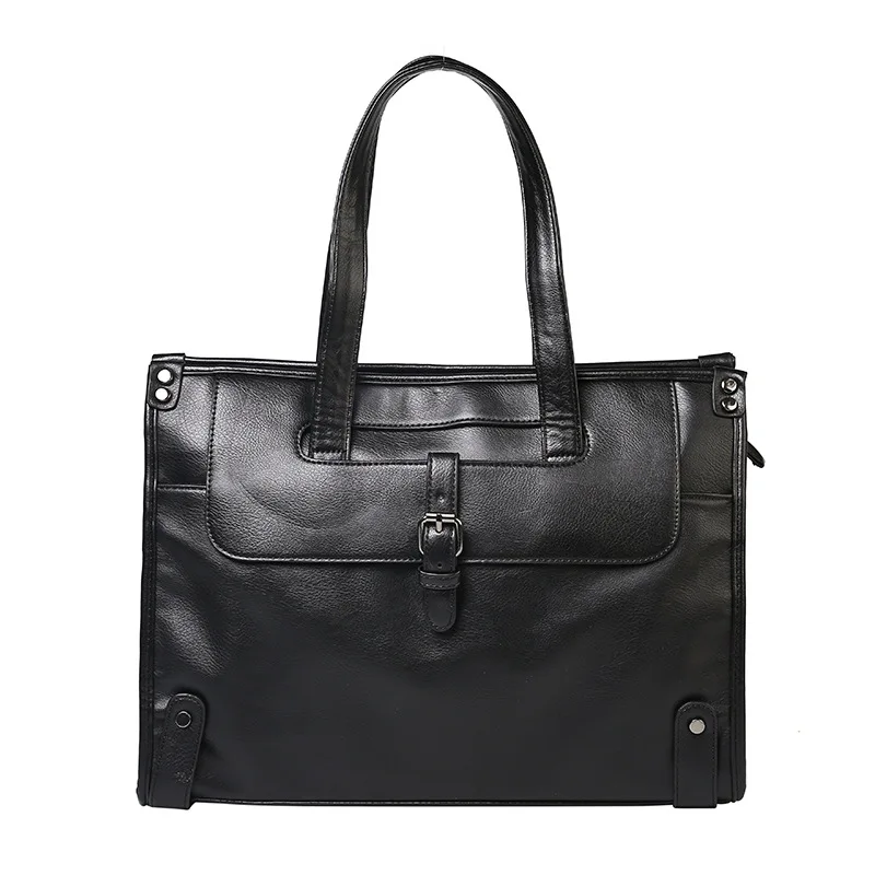 GUMST 2021 Cow Leather Men's Briefcase High Quality Real Cowskin Business Handbag Brand New Office Work Shoulder Bag Black