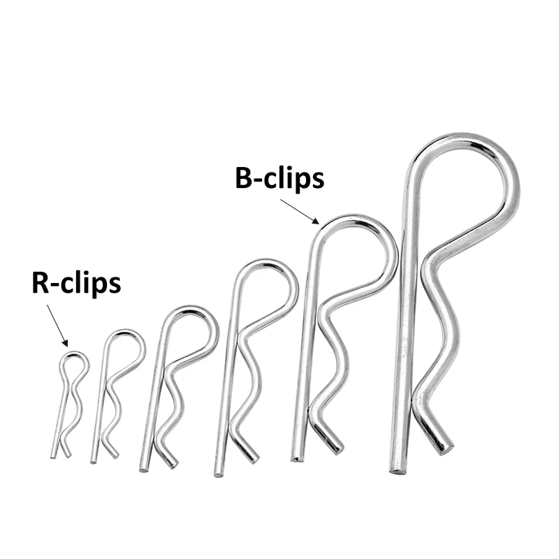 R kształt wiosna zawleczka podział broszka zacisk włosów ciągnik Pin dla samochodów M1 M1.2 M1.6 M1.8 M2 M2.5 M3M4M5M6M7 M8