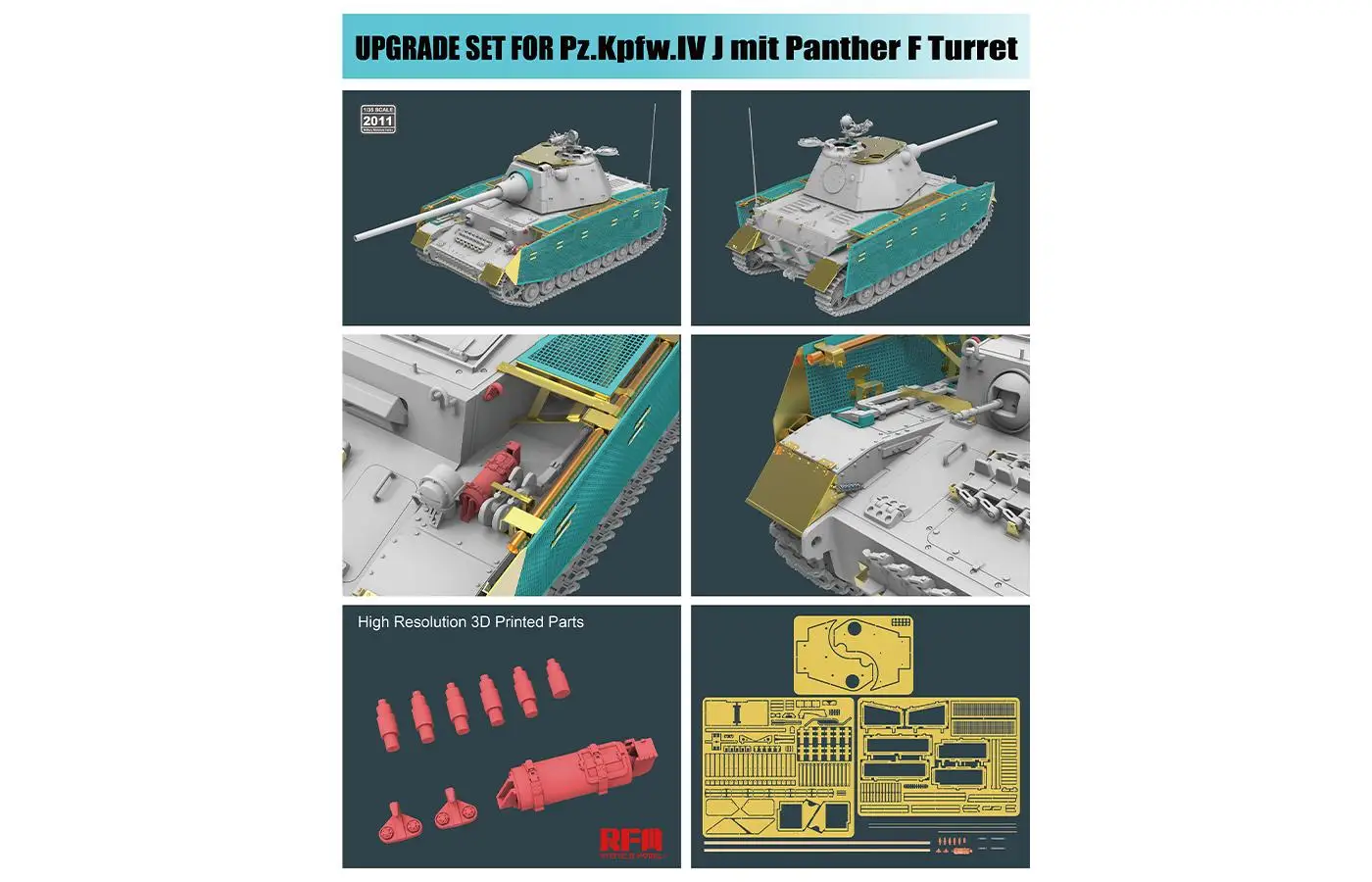 RYEFIELD  RM-2011 Pz.Kpfw.IV J mit Panther F Turret UPGRADE SOLUTION SERIES model kit