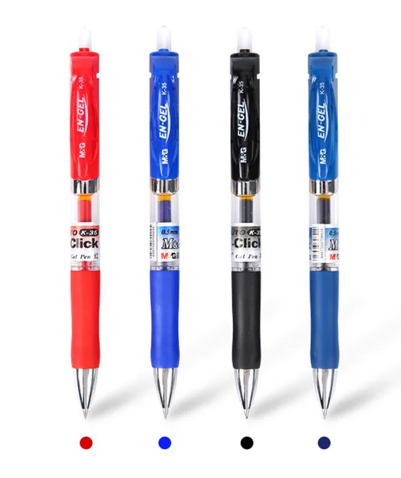 M&G Press Gel Pen 0.5mm nib Blue/Black/Dark/Blue/Red Ink For Student Stationery Writing retractable Gel Pens