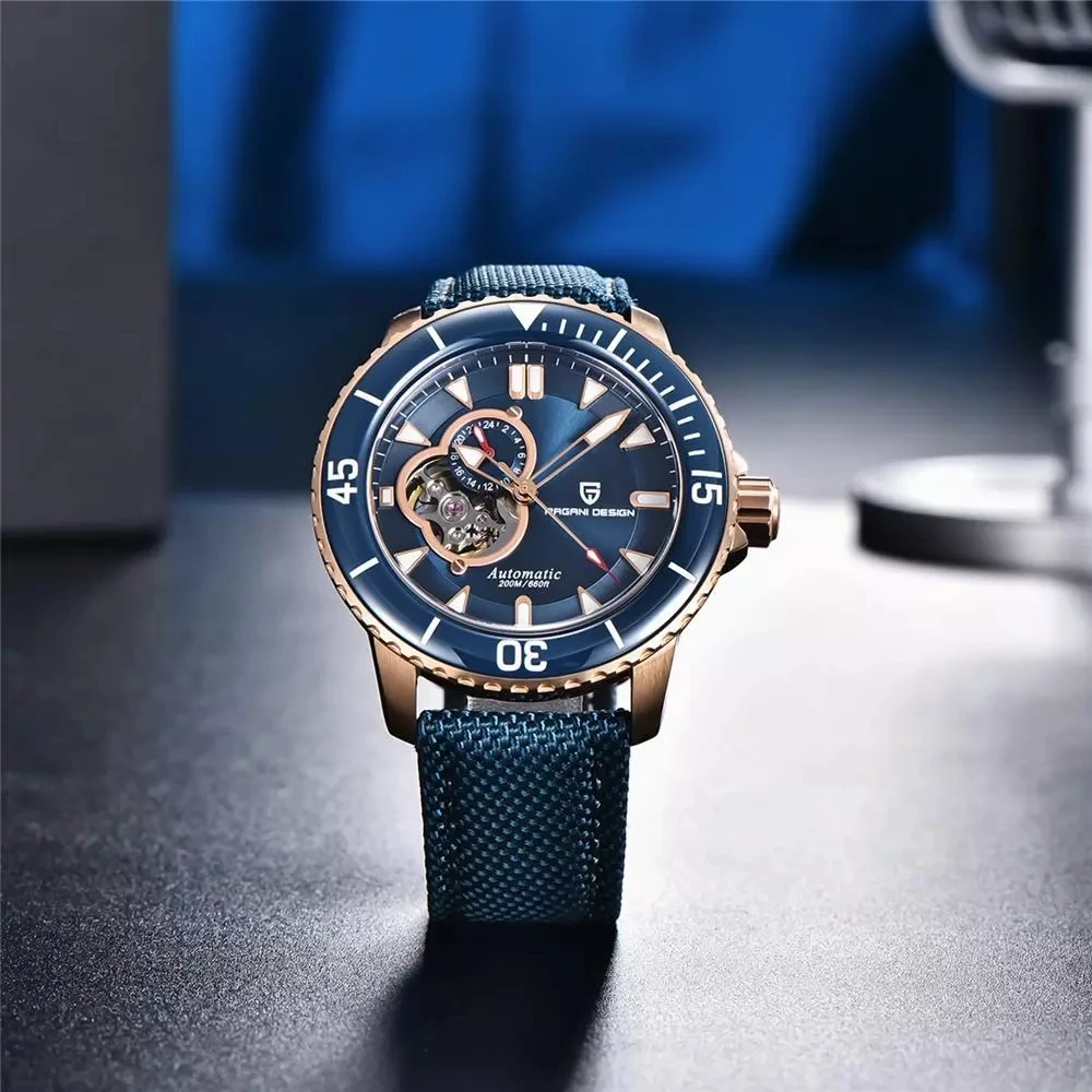 PAGANI DESIGN New Stainless Steel Mechanical Wristwatches Fashion Ceramic Bezel Men Automatic Watch Sapphire Glass Watch for Men