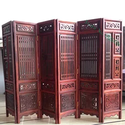 14.75 inch Exquisite Hand-carved Chinese Boxwood & Sculpture Folding Screen Home decoration tabletop decorative crafts