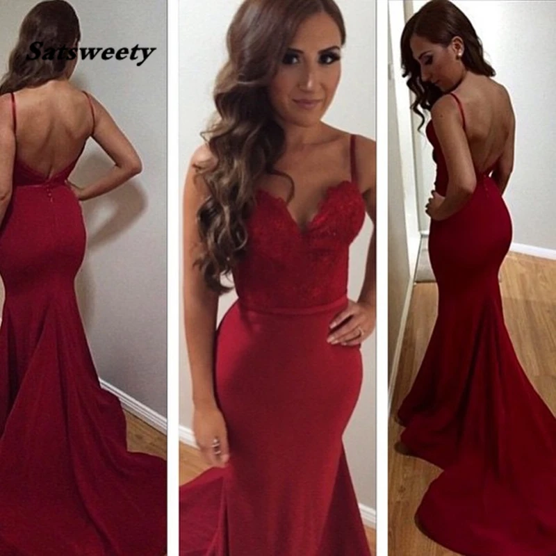 

Long Burgundy Prom Dresses Applique Backless Sweetheart Mermaid Prom Dress vestido de festa longo Formal Party Dresses Gown