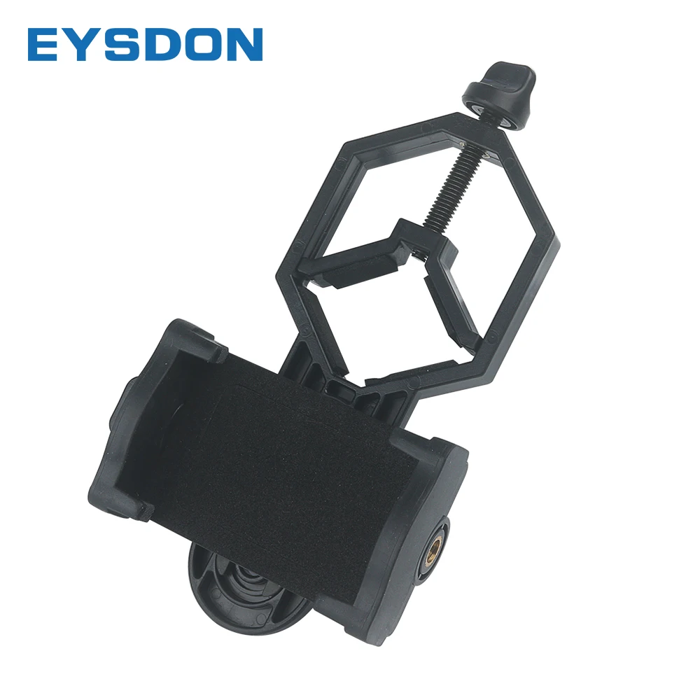 eysdon adaptador de telefone celular de metal universal telescopio monocular binocular de montagem com clipe 01