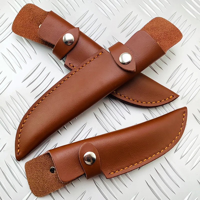 Cowhide Knife Sheath Outdoor Small Straight Knife Set Belt Loop Hunt Multi Holster Carry Sheath Leather Scabbard