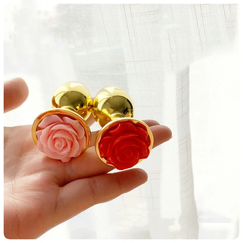 Rose Flower Anal Plug For Men And Women Masturbator Adult Sex Goods Stainless Steel Butt Toys Adults Products
