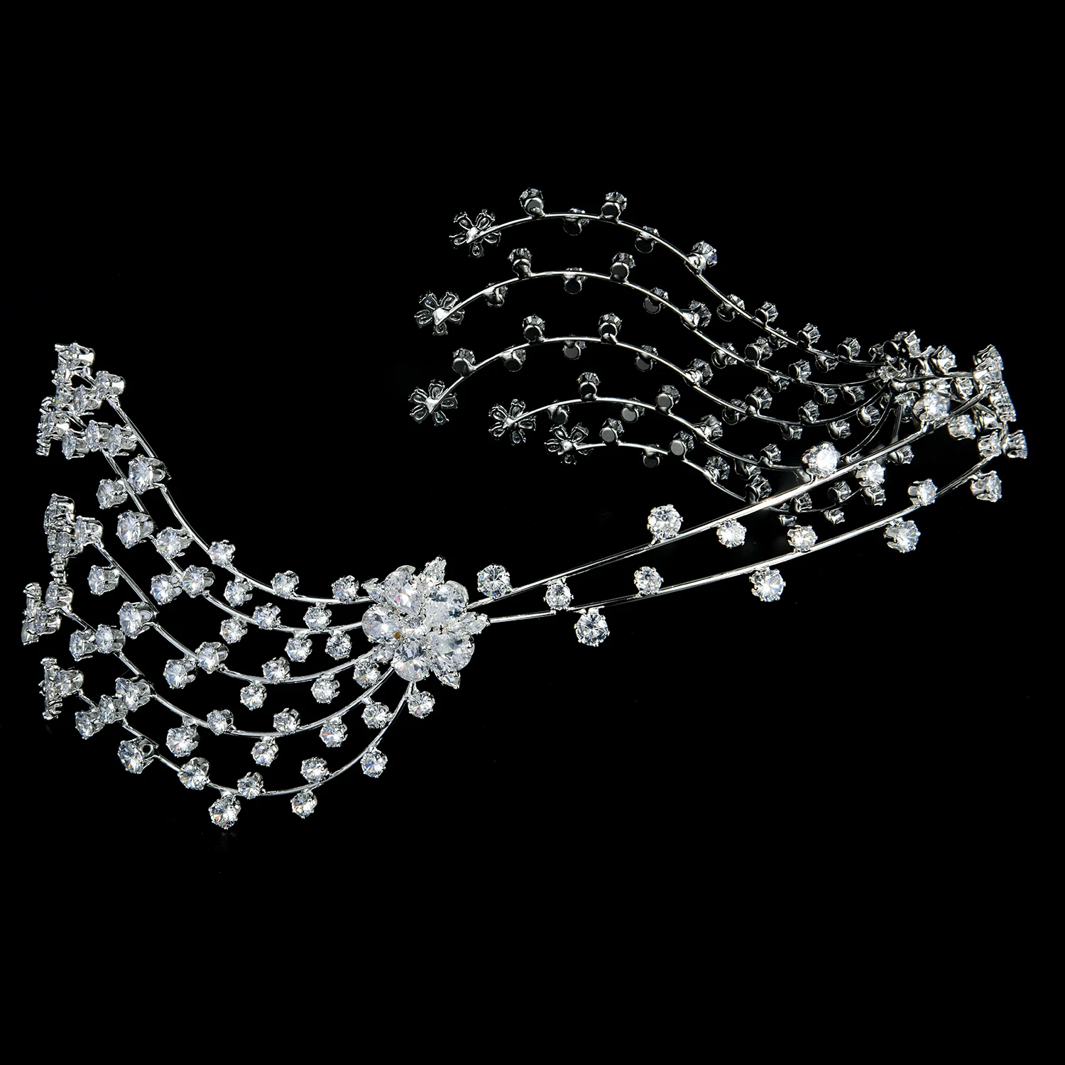 

Women Designer Headbands Crystal Meteor Wave Elegant Headwear Rhinestone Crowns Bridal Hair Wear Prom Wedding Jewelry