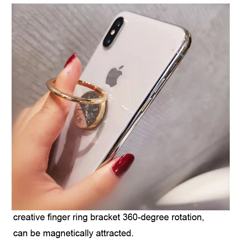 Ring Holder Creative Clock smartphone stand For Phone Telefon Support telephone accessories For iphone 12 Samsung Xiaomi Huawei