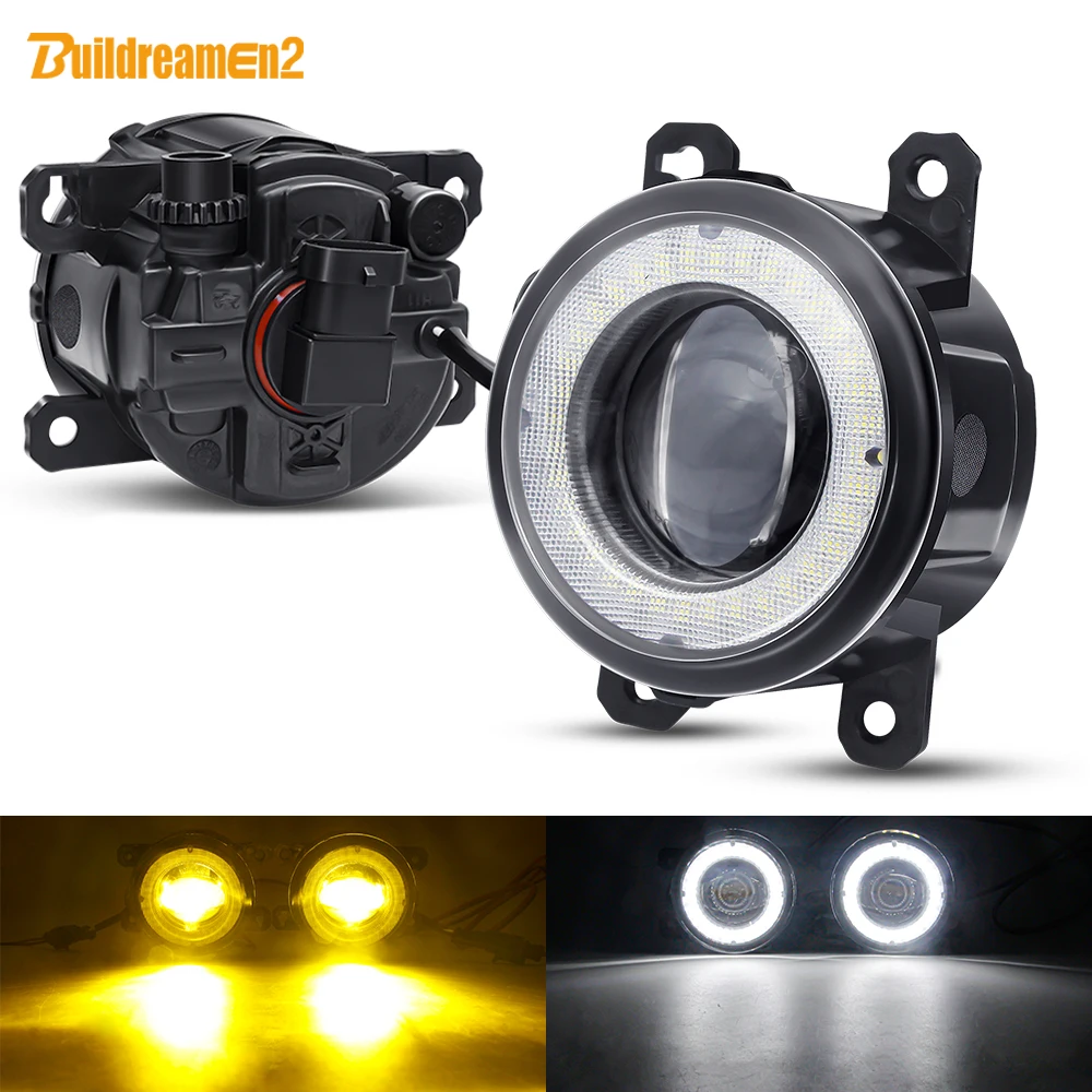 2 X Car Angel Eye Fog Light LED Lens Fog Daytime Running Lamp DRL 30W H11 For Fiat 500 Panda Punto Evo Sedici Tipo Ducato Doblo