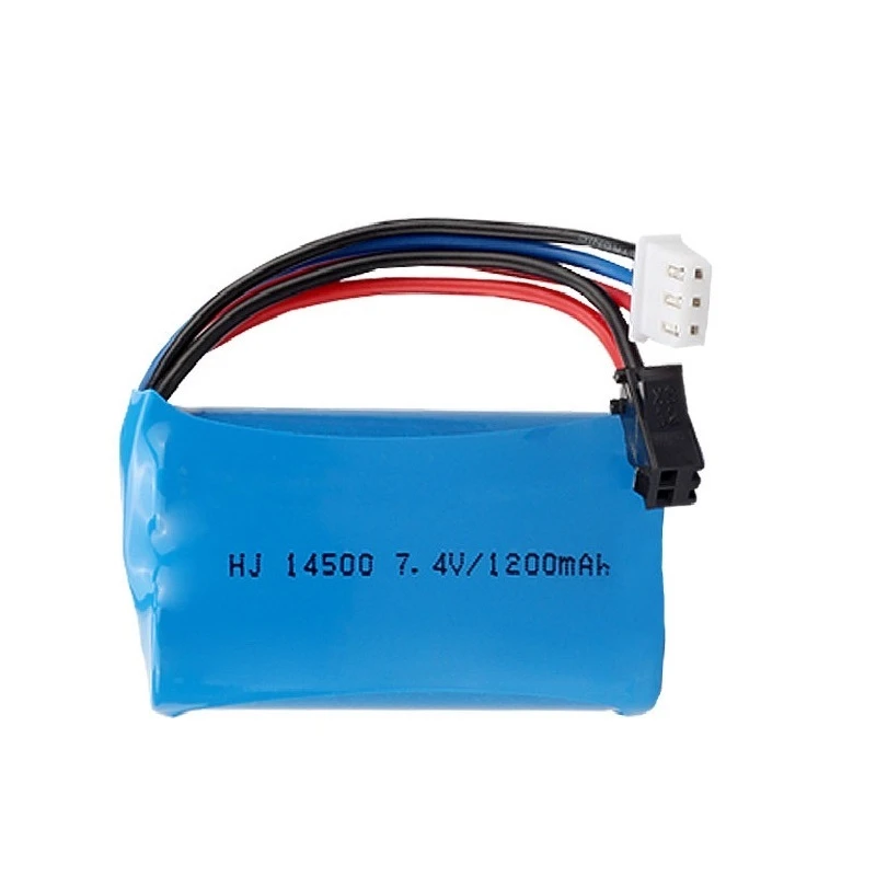 7.4V 1200mAh Li-ion battery 14500 SM for Electric Toys water bullet gun toys 7.4V Rechargeable Battery for Vehicles RC toy