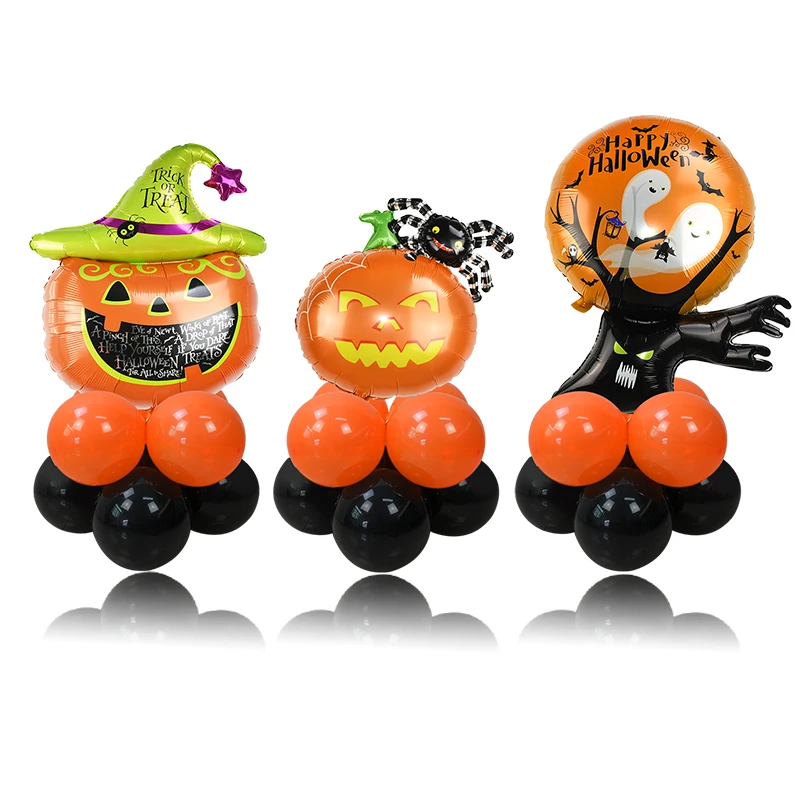 9pcs Halloween Party Decorations Balloon Kit Pumpkin Wizards Ghost Balloons for Halloween Party Bar Home Decor Supplies