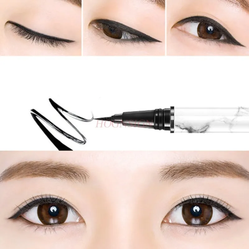 

2 pcs Eyeliner pen female waterproof and sweat lasting non-marking does not smudge pseudo-small pigment inside brown beginner