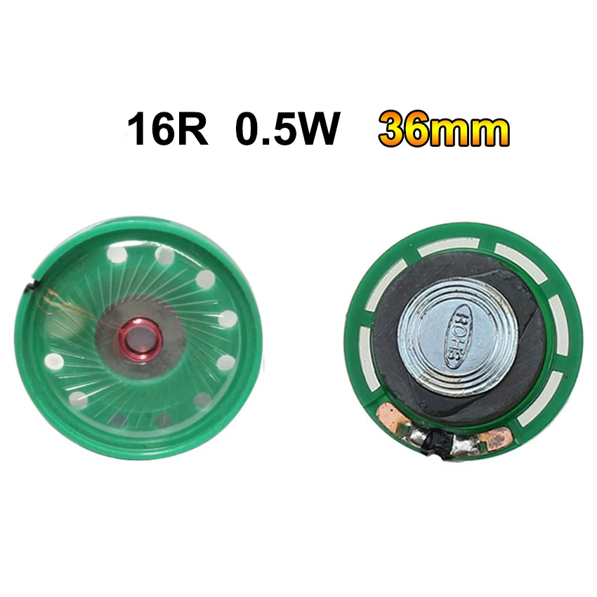 Cltgxdd 2PCS Nuovo Ultra-sottile Altoparlante Campanello Corno Giocattolo-car corno 16 ohm 0.5W 0.25W 16R Altoparlante 21 23 27 29 36 40 millimetri