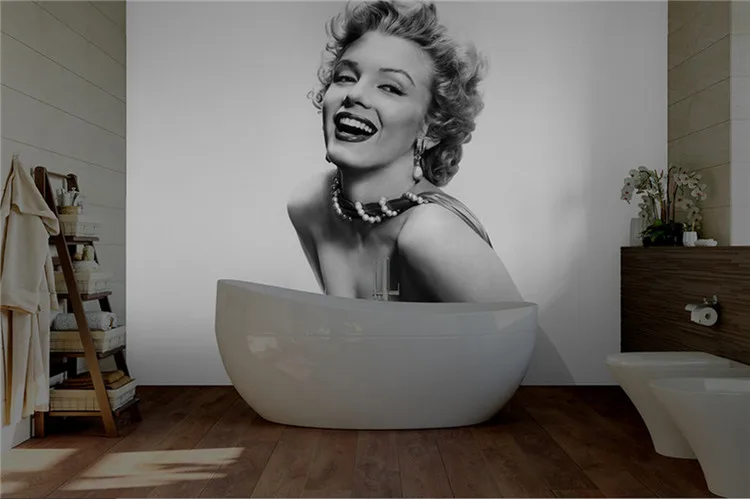 

Marilyn Monroe Girl Wall Mural Photo Wallpapers Bedroom Vinyl Wall Paper Waterproof Wall Wallpaper Roll Papel De Parede 3D Sala