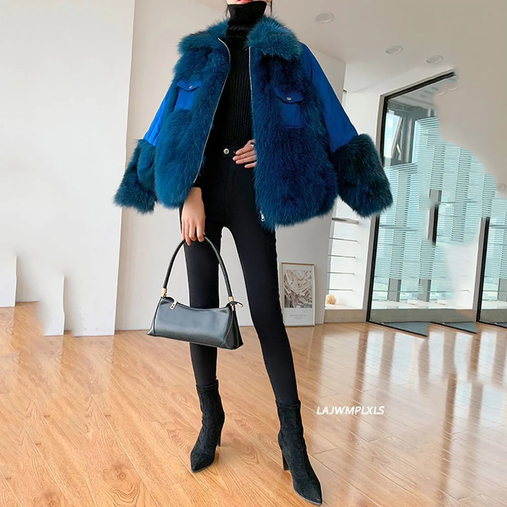 2022 New Fur Coat Female Winter Luxury Fox Fur Duck Down Jacket Women Clothes Tops Jackets Hiver