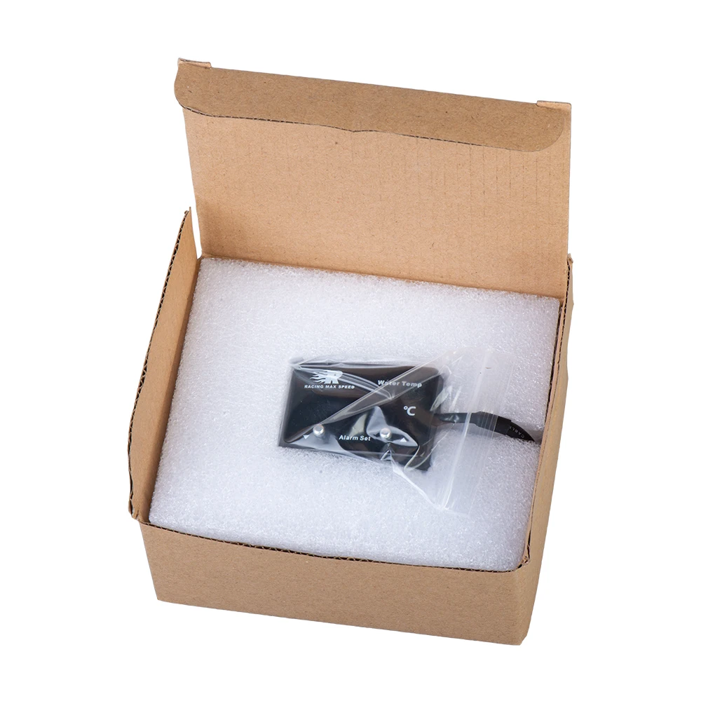 Universal Square 12v Auto Water Temperature Meter 0~100 Skyline WRX Evo MPS Car Water Temp Gauge with 1/8 npt sensor