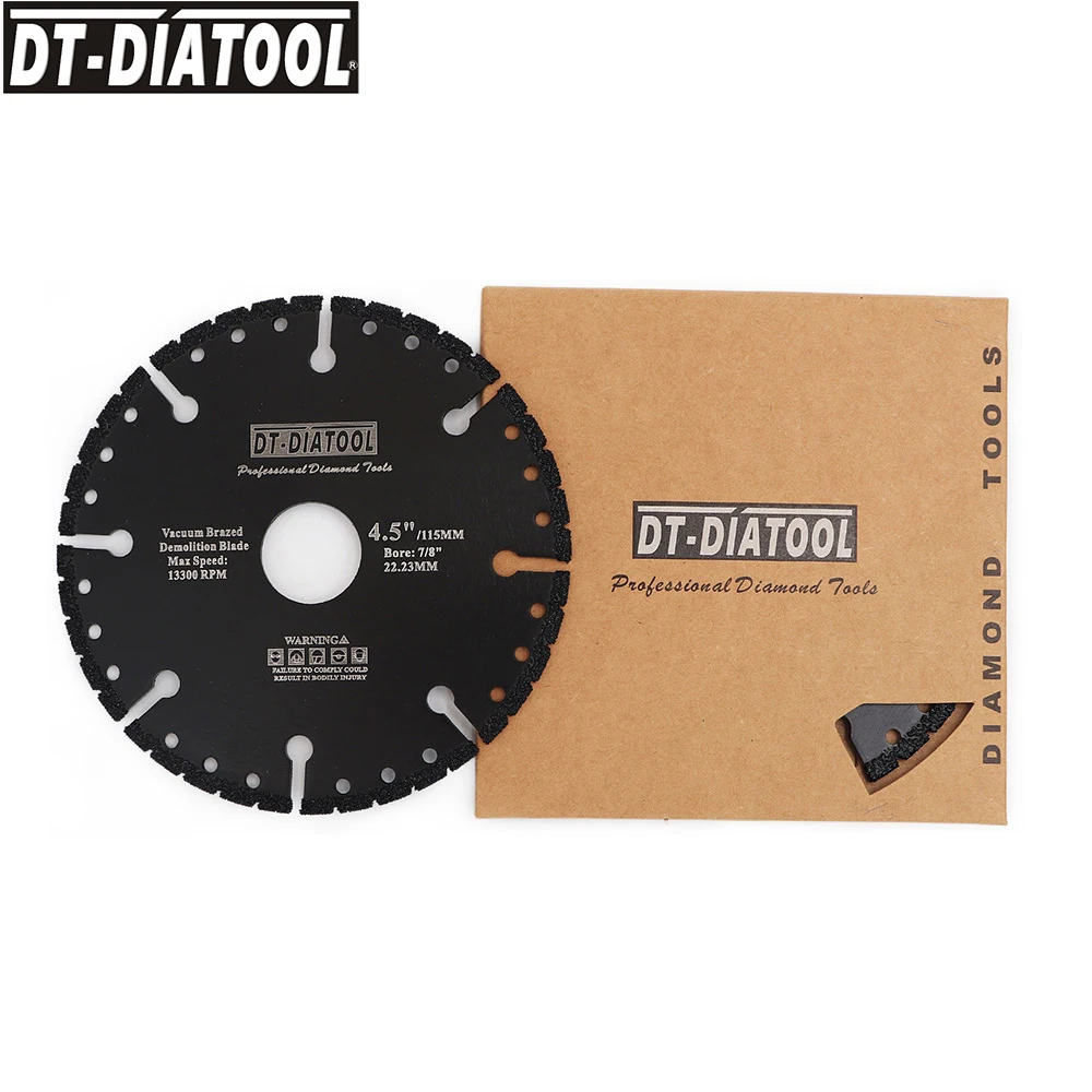 DT-DIATOOL 1pc 115mm/4.5 "Diamond Multi Purpose Cutting Disc Sloop Zaagblad Voor Staal Versterkte Beton gietijzeren Wapening