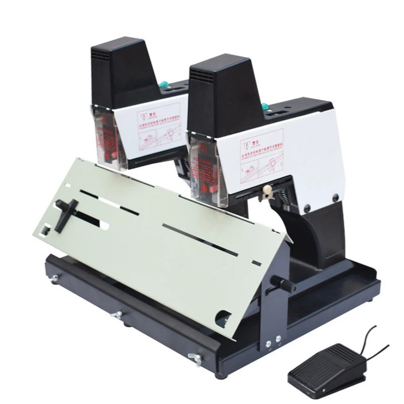 Electric double-head saddle stapler, flat stapler, notebook manual, product catalog, stapler