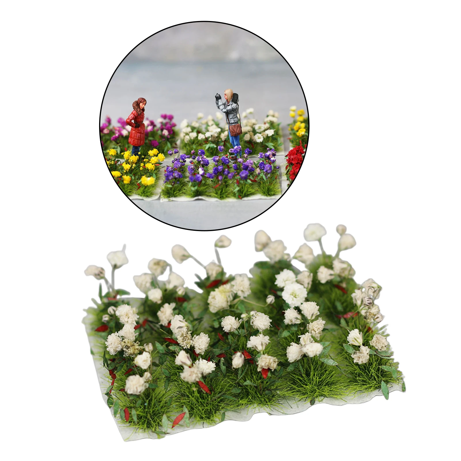 DIY Realistic Flower Cluster Model Railway Architecture Landscape Artificial Grass Building Materials Sand Table Diorama Layout