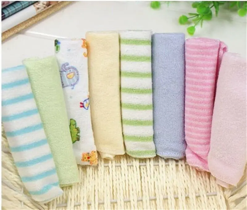Pudcoco 8Pcs 100% Cotton BabyTowel Infant towels Newborn Bath Washcloth Bathing Feeding Wipe Cloth Soft muslin cloth handdoek