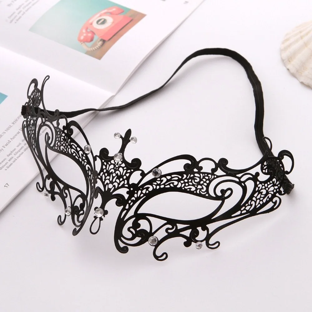 Glitter Rhinestones Metal Filigree Masquerade Mask Venetian Costume Prom Party Ball Christmas Princess Mask