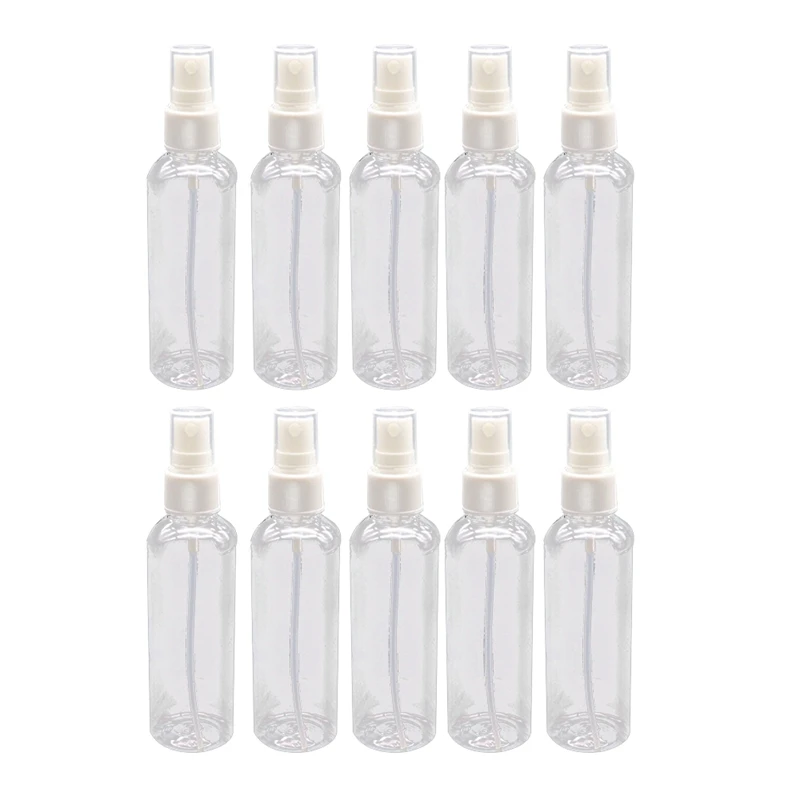 50PCS 100 Ml Transparent Plastic Perfume Atomizer Small MIni Empty Spray Refillable Bottle Travel Bottles Set