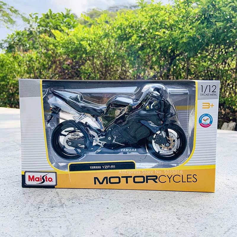 Maisto 1:12 Yamaha YZF-R1 black Factory Edition Static Die Cast Vehicles Collectible Motorcycle Model Toys