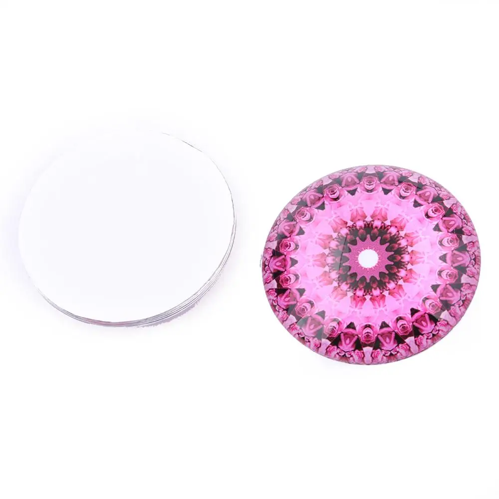 Mixed Pink Mandala Photo Round Glass Cabochon 12mm 20mm 25mm 30mm Diy jewelry findings for earrings pendants making