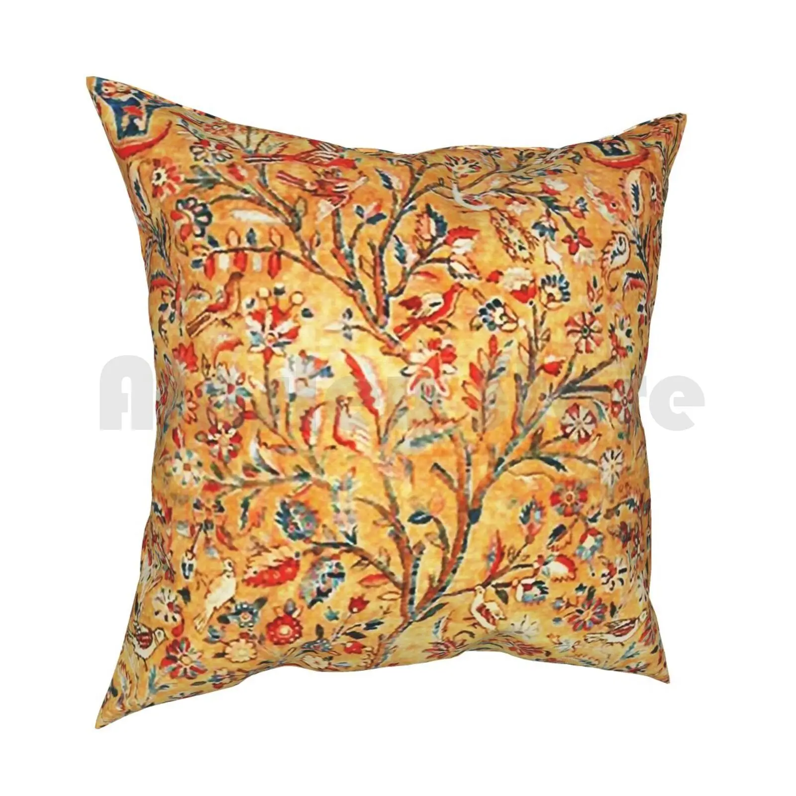 Antique Persian Tree Of Life Kashan Rug Print Pillow Case Printed Home Soft Throw Pillow Persian Rug Carpet Vintage