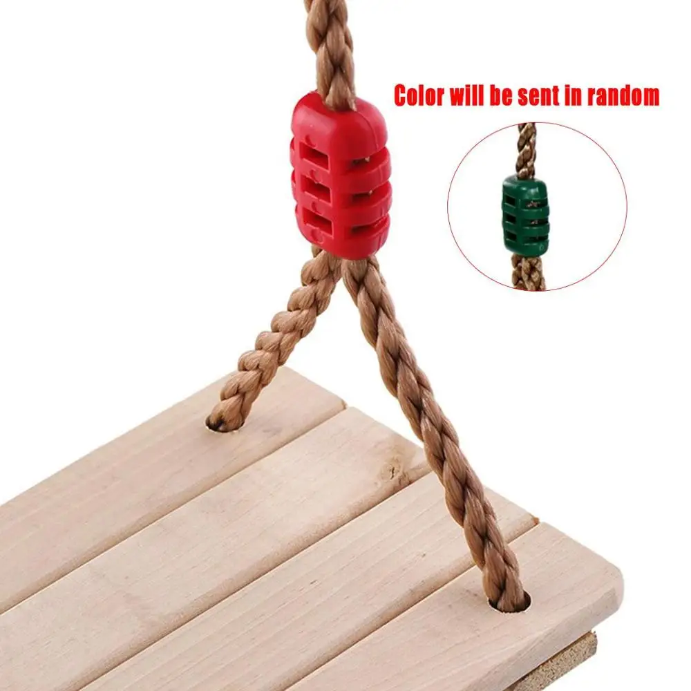 Children Garden Wooden Swing Children Wooden Swing Seat with Strong Swing Rope Height-adjustable Hanging Swing Kids Fitness Toys