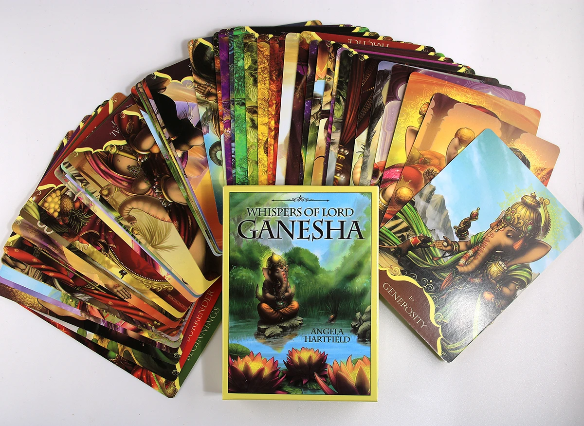 Whispers of Lord Ganesha Oracle Card Hot Sell Tarot Cards For Divination Deck Card Game Board Game Books Elephant Headed God Toy