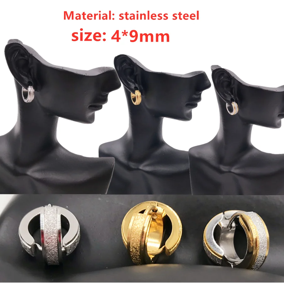 2025 New fashion women Grind Stainless Steel Earrings Hand String Round Sturd Earring