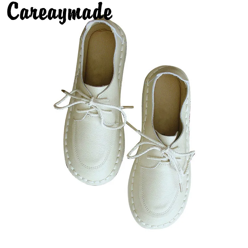 Careaymade-scarpe da donna in vera pelle con suola Super morbida, letteratura per il tempo libero e scarpe singole con tomaia bassa retrò d\'arte, 3