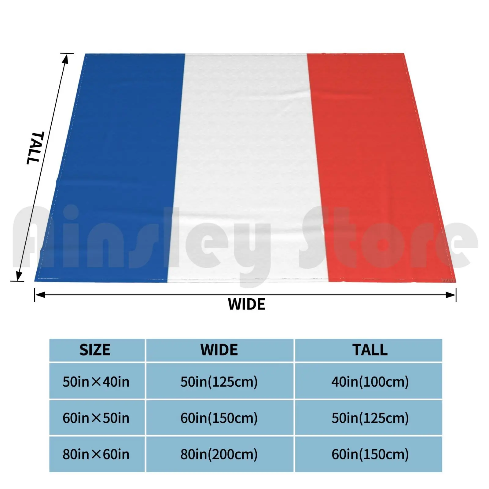 French Flag ( The Tricolour ) Blanket Fashion Custom French Flag French Flag France Paris Tricolour