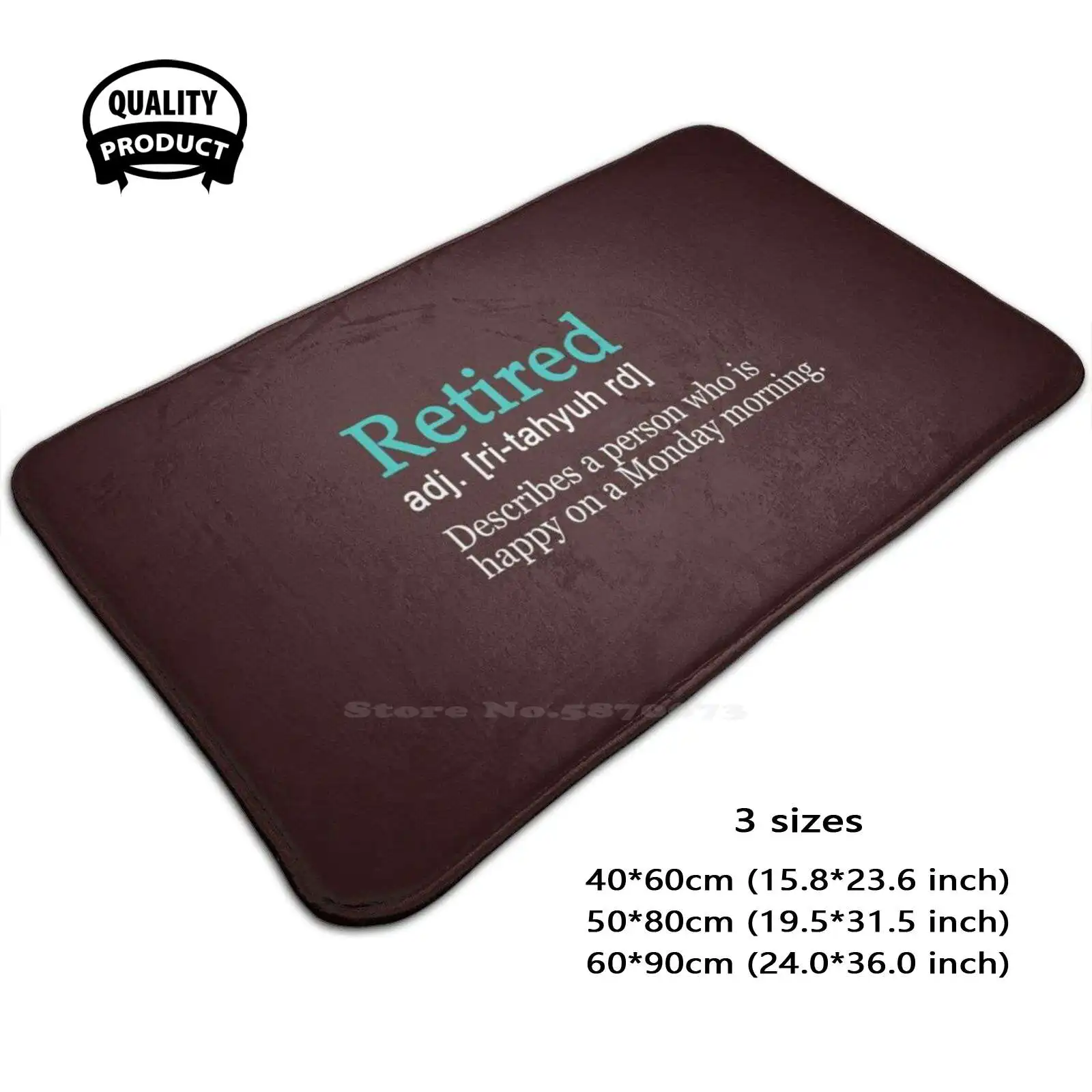 Funny Retired Love Monday Definition Soft Cushion Home Carpet Door Mat Car Rug Cute Retirement Funny Retirement Quote Funny