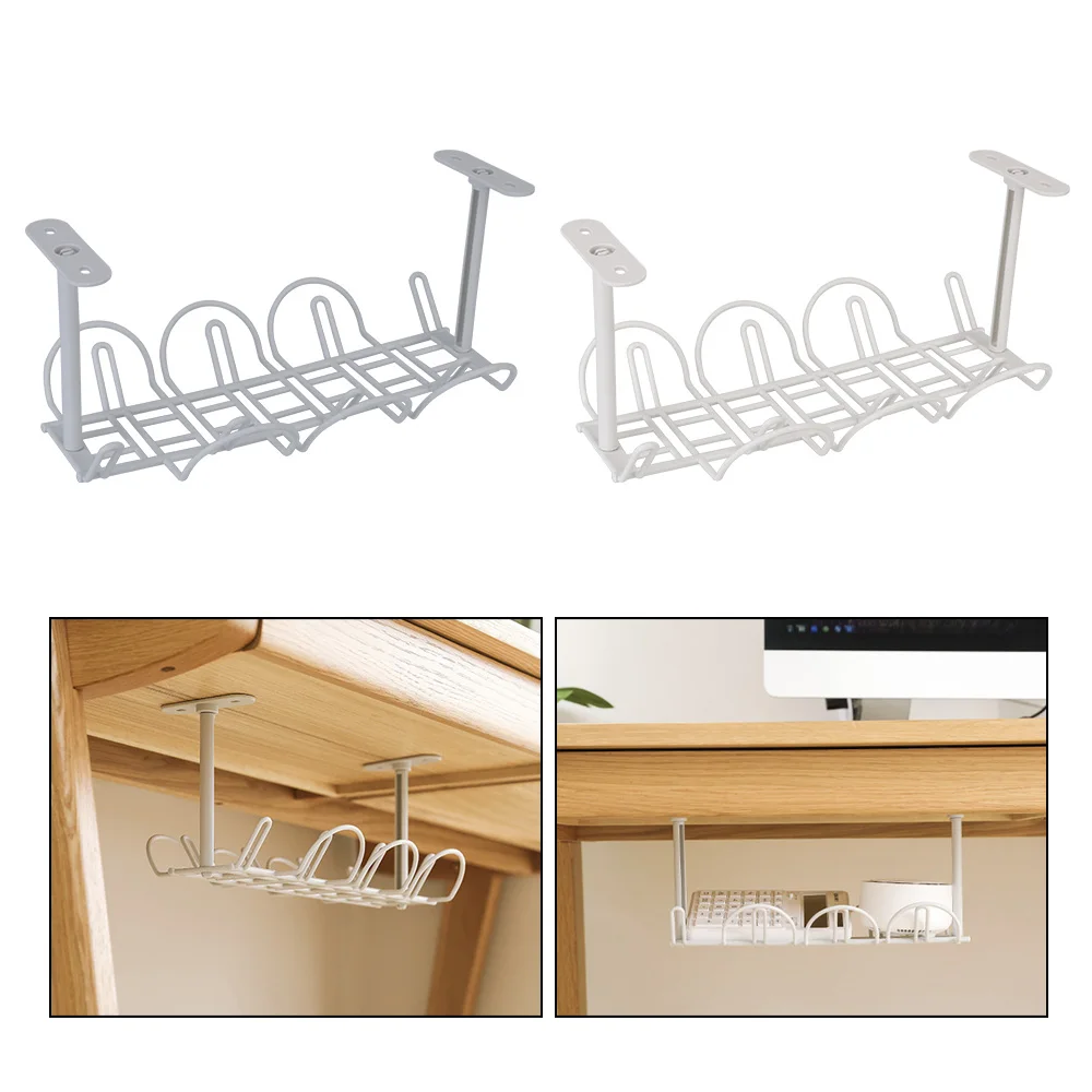 Wire Cord Power Strip Organizer Shelf Under Desk Cable Management Tray Strong Hanging Socket Storage Rack Adhesive